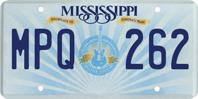 MS license plate MPQ262