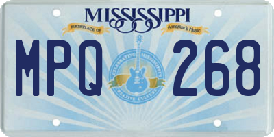 MS license plate MPQ268