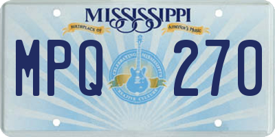 MS license plate MPQ270