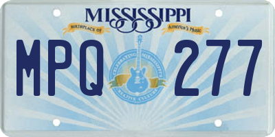 MS license plate MPQ277