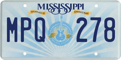 MS license plate MPQ278