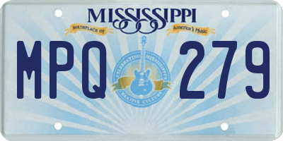 MS license plate MPQ279