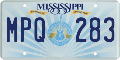MS license plate MPQ283