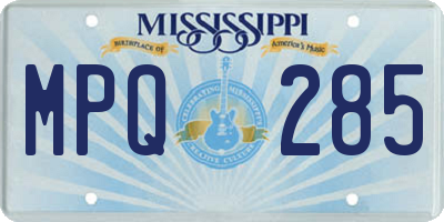 MS license plate MPQ285