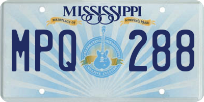 MS license plate MPQ288