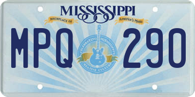 MS license plate MPQ290