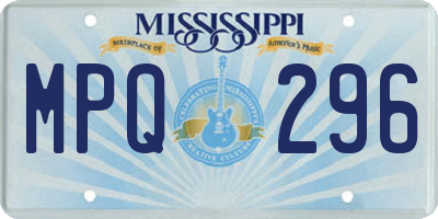 MS license plate MPQ296