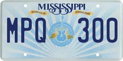 MS license plate MPQ300