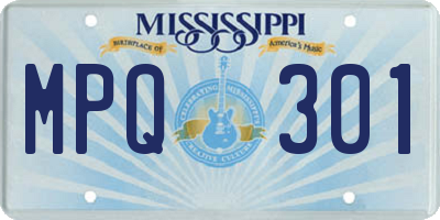 MS license plate MPQ301