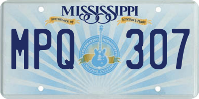 MS license plate MPQ307