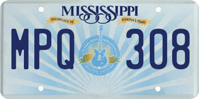 MS license plate MPQ308