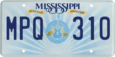 MS license plate MPQ310