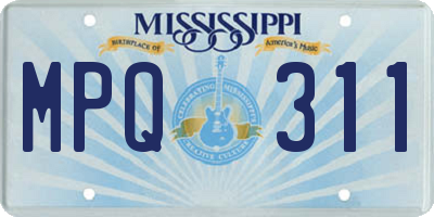 MS license plate MPQ311