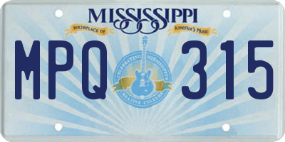 MS license plate MPQ315
