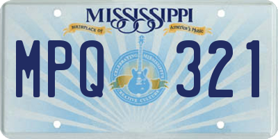 MS license plate MPQ321