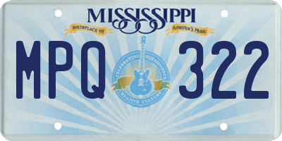 MS license plate MPQ322