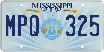 MS license plate MPQ325