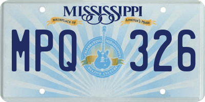 MS license plate MPQ326