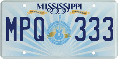 MS license plate MPQ333