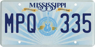 MS license plate MPQ335