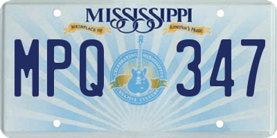 MS license plate MPQ347