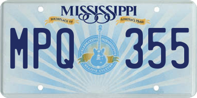 MS license plate MPQ355