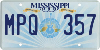 MS license plate MPQ357