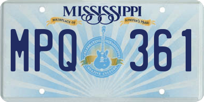 MS license plate MPQ361