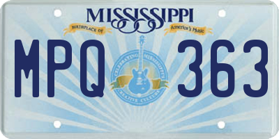 MS license plate MPQ363