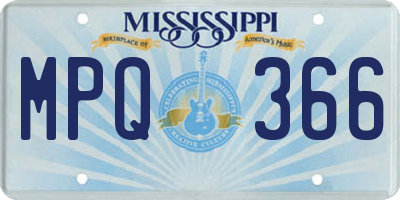 MS license plate MPQ366