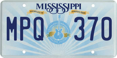 MS license plate MPQ370