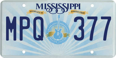 MS license plate MPQ377