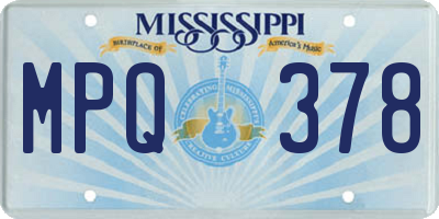 MS license plate MPQ378