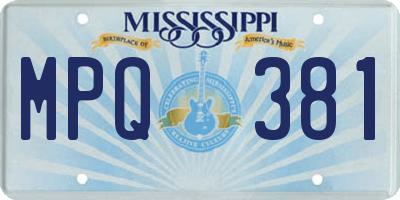 MS license plate MPQ381