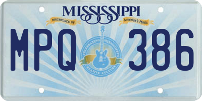 MS license plate MPQ386