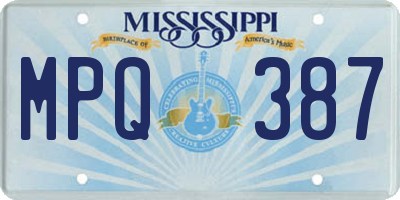 MS license plate MPQ387