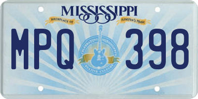 MS license plate MPQ398