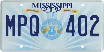 MS license plate MPQ402