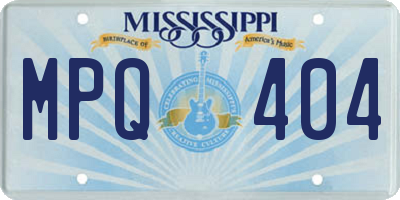 MS license plate MPQ404