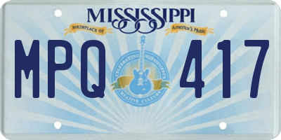 MS license plate MPQ417