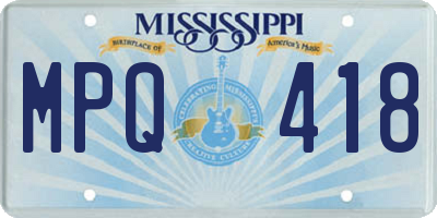 MS license plate MPQ418