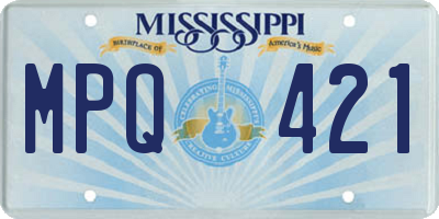 MS license plate MPQ421