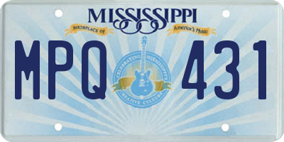 MS license plate MPQ431