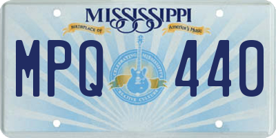 MS license plate MPQ440