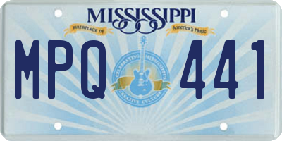 MS license plate MPQ441