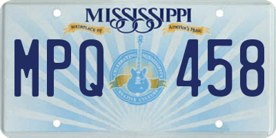 MS license plate MPQ458