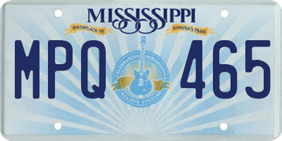 MS license plate MPQ465