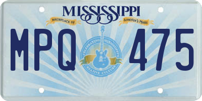 MS license plate MPQ475