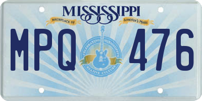 MS license plate MPQ476