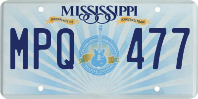 MS license plate MPQ477